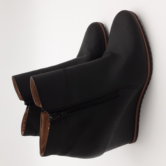 Naturalizer Soul Black Wedge Ankle Boots Wedge Casual 8M Casual Office Y2k 8M - Picture 4 of 14